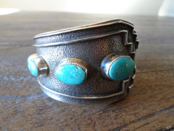 Delbert Arviso Dine' Bracelet, Navajo Tufa Cast Sterl… - Gem
