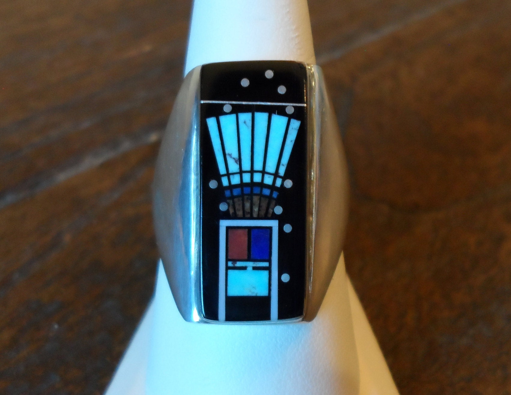 【2024】お歳暮・冬ギフト Inlay Micro Navajo Ring, and Stone Multi Tom, Clayton アクセサリー