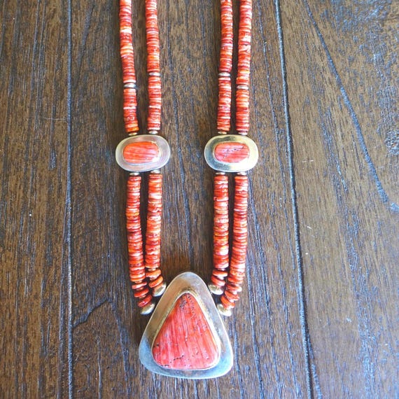 Native American The Most Unique Vintage Dan Coriz Santo Domingo Shell Sterling Silver Necklace Native American The Most Unique Vintage Dan Coriz Santo Domingo Shell Sterling Silver Necklace