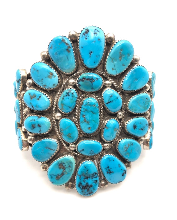 Rare Vintage Native American Navajo Henry Roanhorse Turquoise Sterling Silver Watch Bracelet Rare Vintage Native American Navajo Henry Roanhorse Turquoise Sterling Silver Watch Bracelet