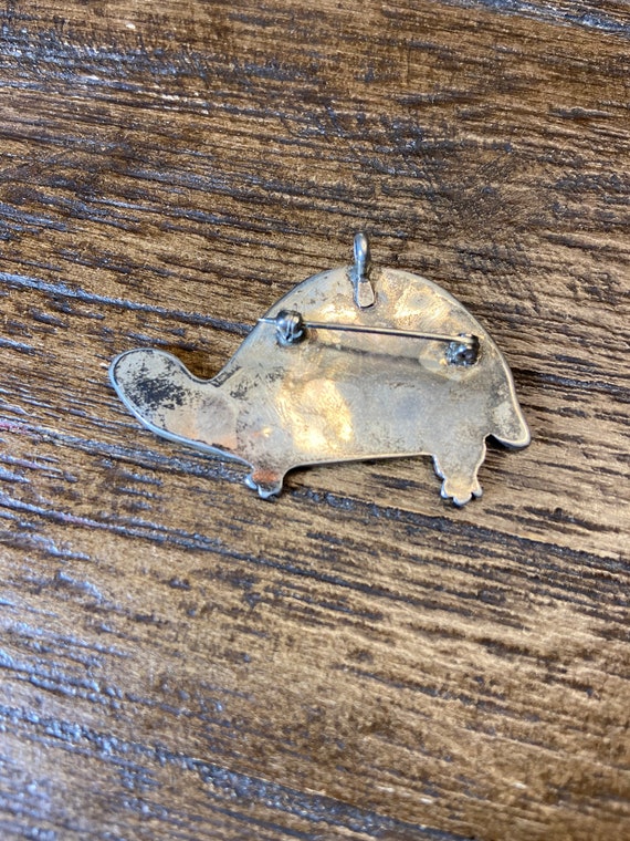 Vintage Turtle Brooch/Pendant, Sterling Silver an… - image 4