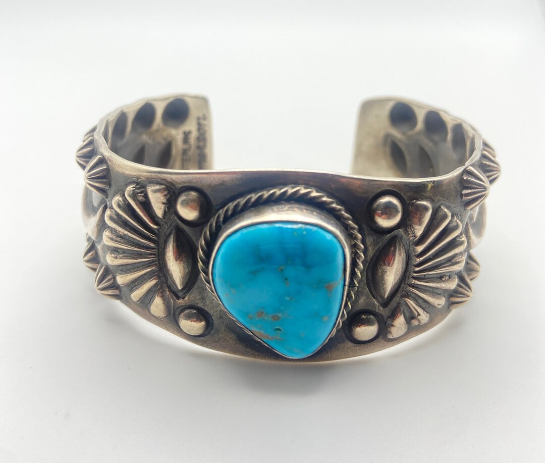 Emerson Bill Turquoise and Sterling Silver Bracelet - Etsy
