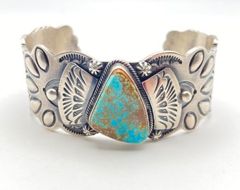 Benjamin Piaso Jr. Turquoise and Sterling Silver Cuff Bracelet