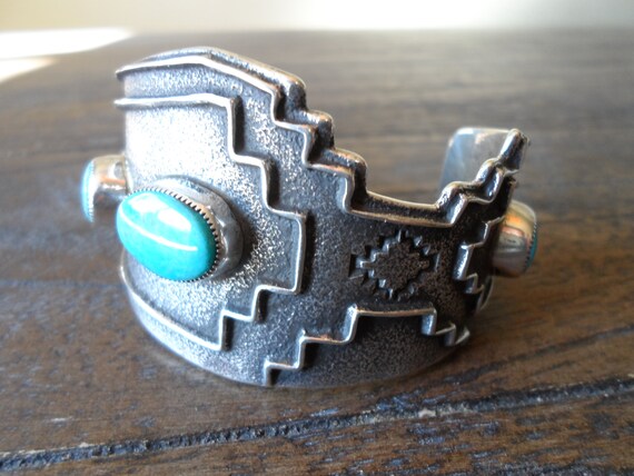 Delbert Arviso Dine' Bracelet, Navajo Tufa Cast Sterl… - Gem