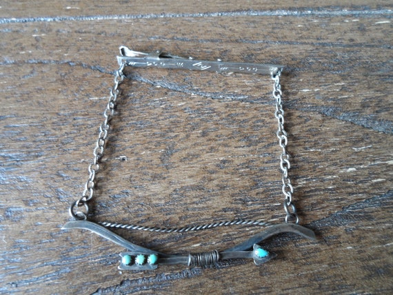 Vintage Native American Bow and Arrow Tie Bar/Cli… - image 2