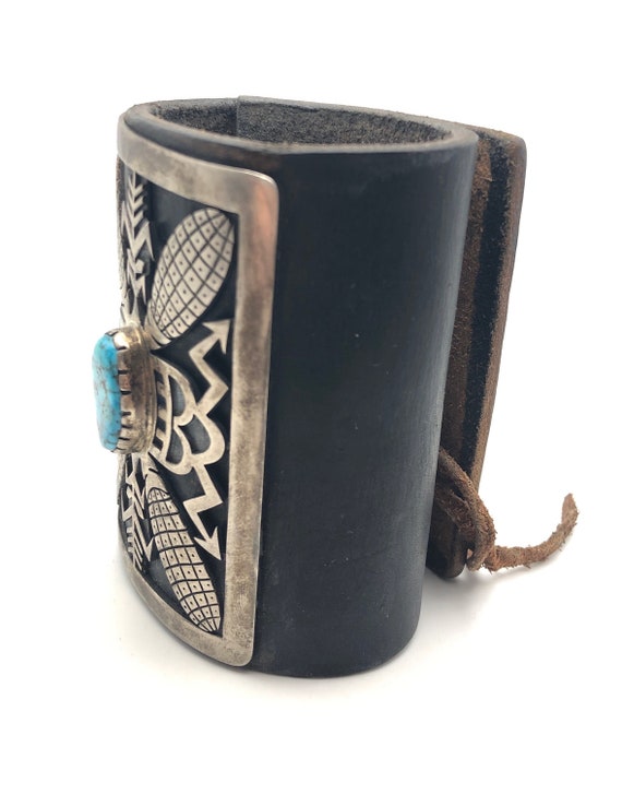 Mighty Flank Vintage Naqvajo Turquoise Native American Jewelry Silver Ketoh Bracelet Old Mighty Flank Vintage Naqvajo Turquoise Native American Jewelry Silver Ketoh Bracelet Old