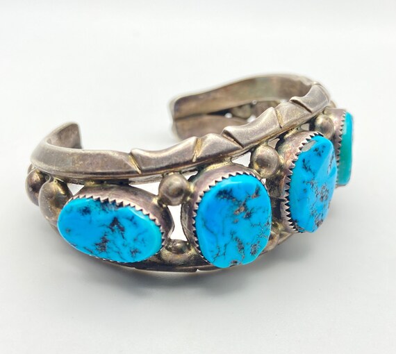 Vintage Navajo Cuff, Sterling Silver and Sleeping… - image 3