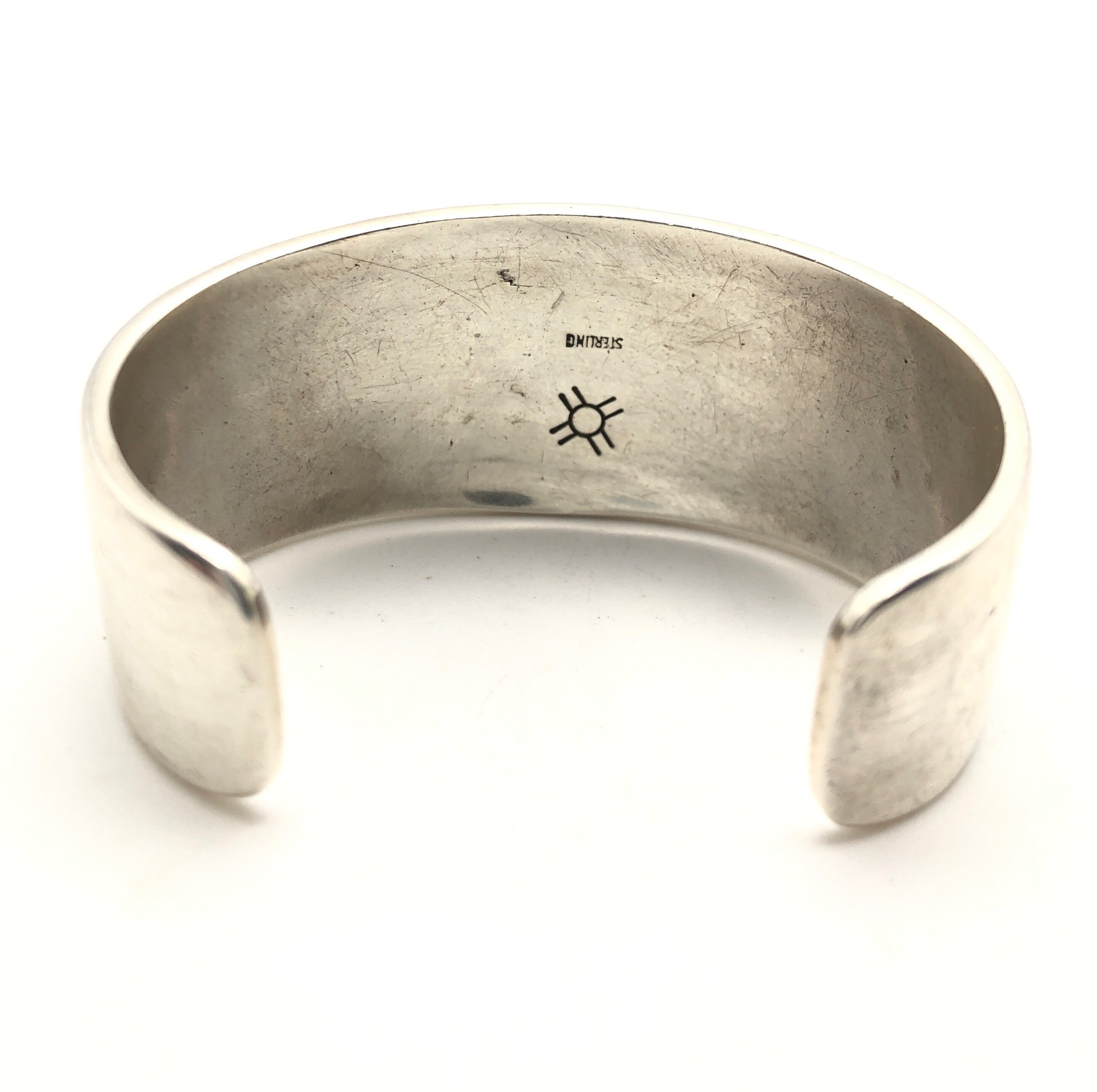 Milson Taylor Hopi Overlay Sterling Silver and Turquoise Cuff 