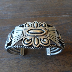 Stacey Gishal Navajo Bracelet, Sterling Silver Stamped Cuff - Etsy