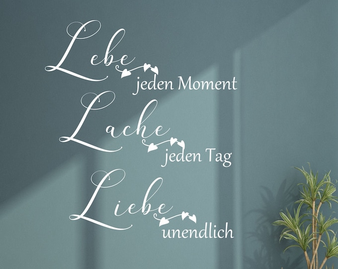 WandTattoo Lebe&hellip;Lache&hellip;Liebe&hellip;. Wandaufkleber Etsy