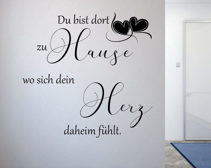 TypeStoff Holzschild mit Spruch Zuhause ist da,wo sich das HERZ