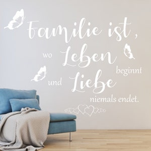 Wandtattoo AA492 FAMILIE ist wo Leben beginnt Spruch Etsy.de