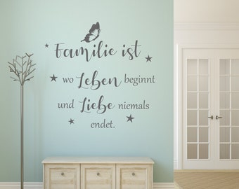 Wandtattoo AA492 FAMILIE ist wo Leben beginnt Spruch Etsy.de