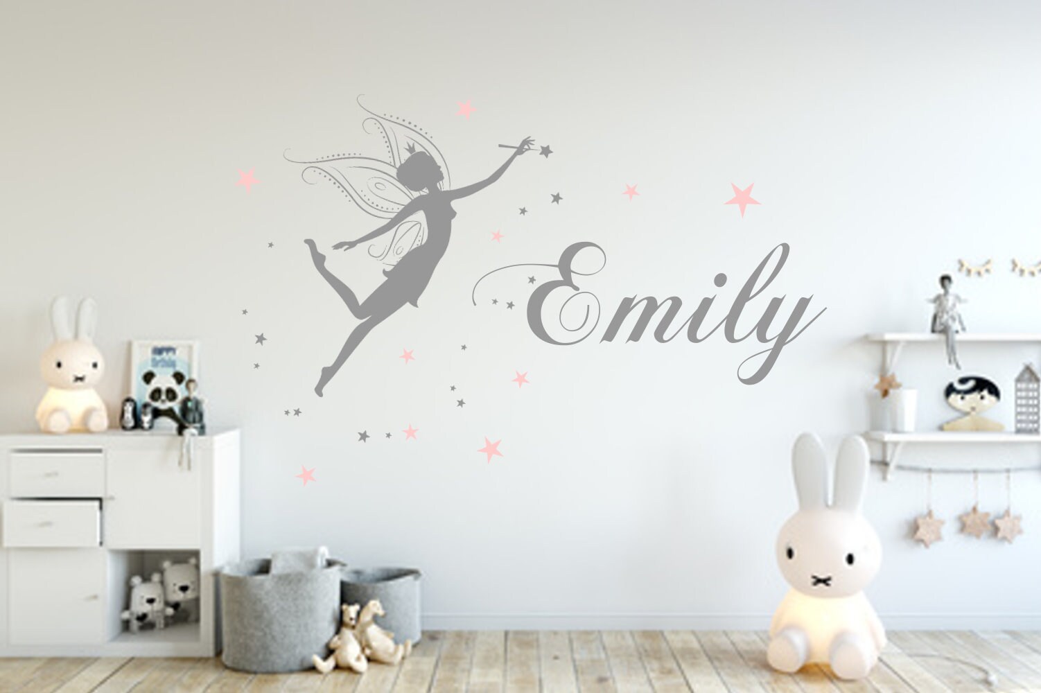 Wall Decal Girl Fairy With Name Wall Sticker Many Colors Children's Room -  Etsy