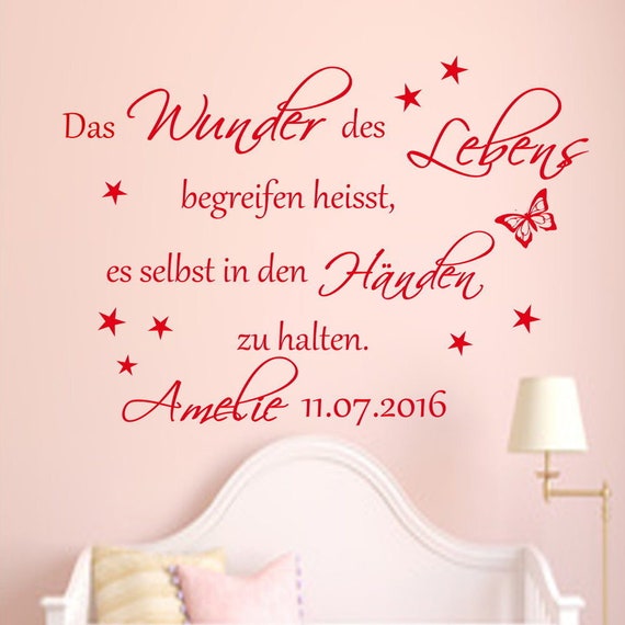 Wandtattoo Baby Spruch Das Wunder des Lebens... Etsy