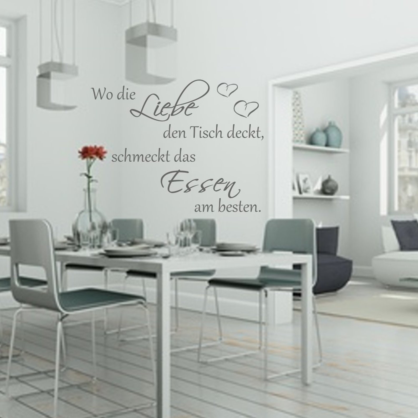 Wandtattoo Küche Wo die Liebe den Tisch deckt... AA050 Etsy