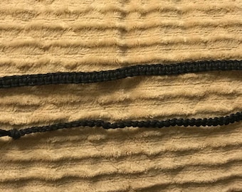 Simple black hemp bracelet
