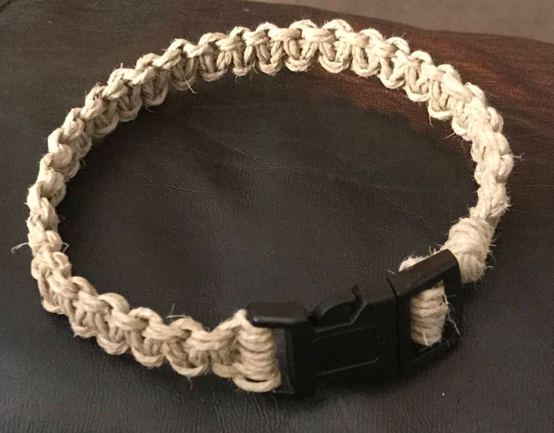 Natural Hemp Dog Collar Etsy