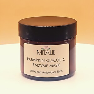 Pumpkin Enzyme Glycolic Mask Antioxidant and AHA Rich - Organic and Natural Ingredients (2 oz.)