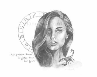 Scorpio Zodiac Boho Art Print