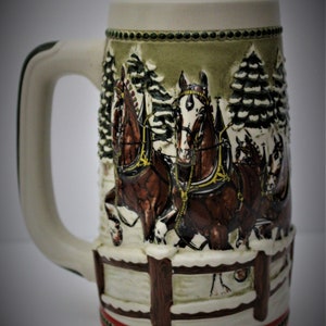 Vintage Budweiser Handcrafted Ceramic  Beer Stein