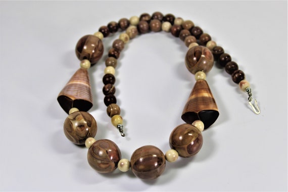 Vintage Marble Lucite Beaded Necklace - image 6