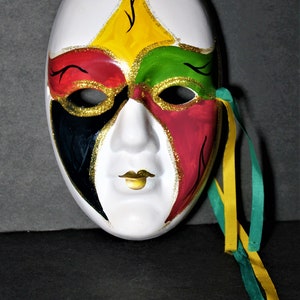 Vintage Hand Painted Ceramic Face Mask