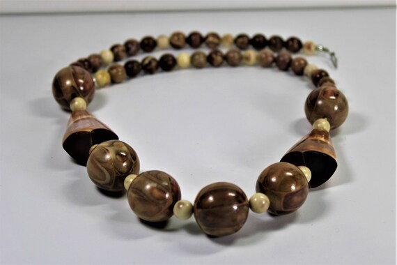 Vintage Marble Lucite Beaded Necklace - image 2