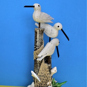 Seabirds  On Wooden Poles Beach Decoration
