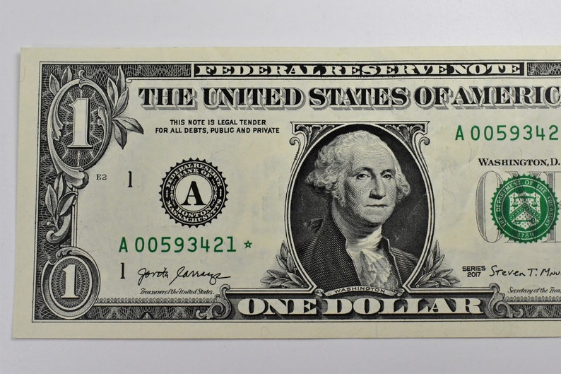Star Note 1 Dollar Bill 2017 Etsy