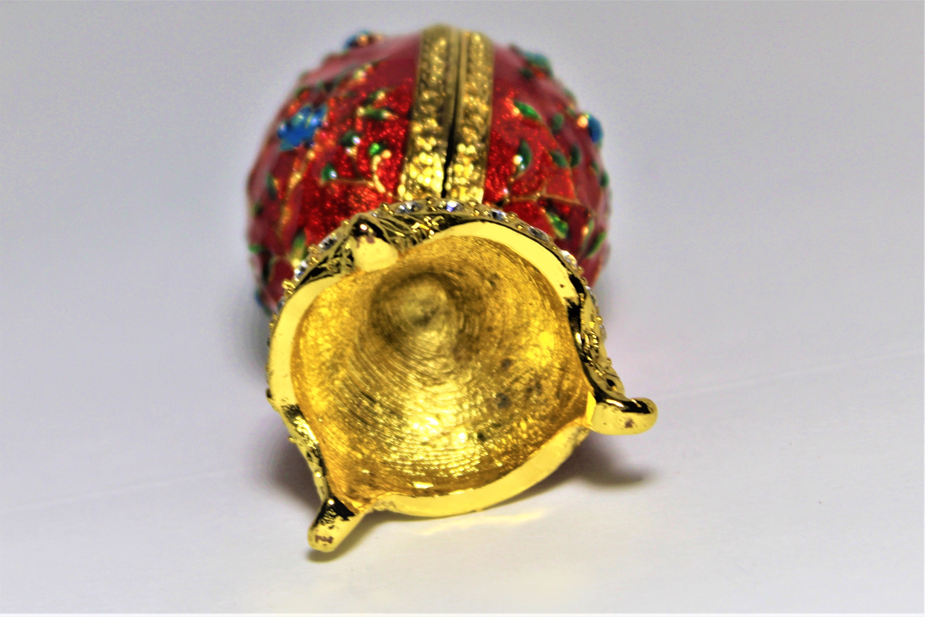 Vintage Egg Shaped Trinket Jewelry Box Etsy