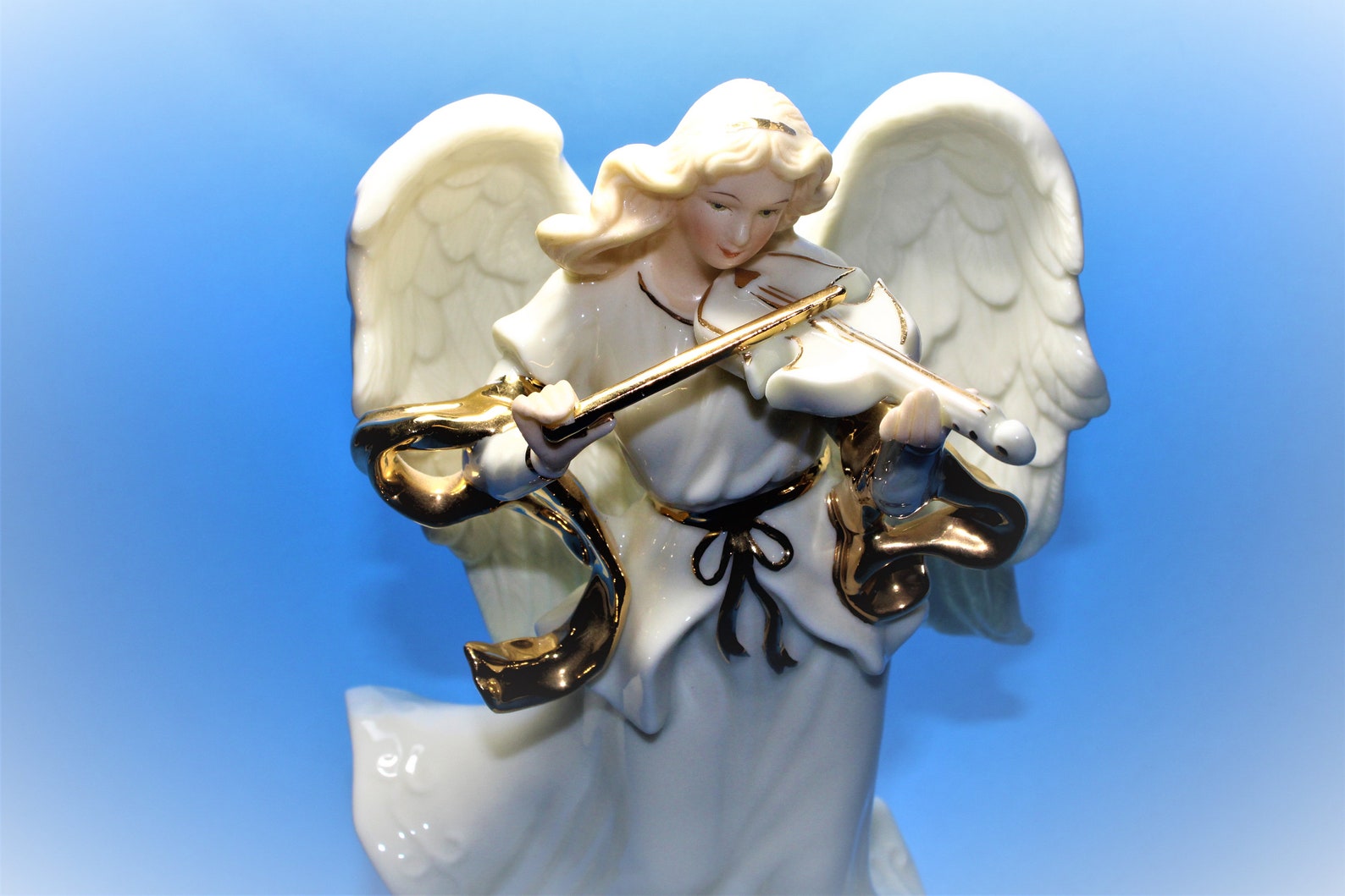 Vintage Sankyo Porcelain Angel Musical Box the Herald Angels Sing Etsy