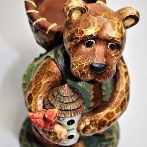 Vintage Ceramic Teddy Bear Figure Tealight Candle Holder