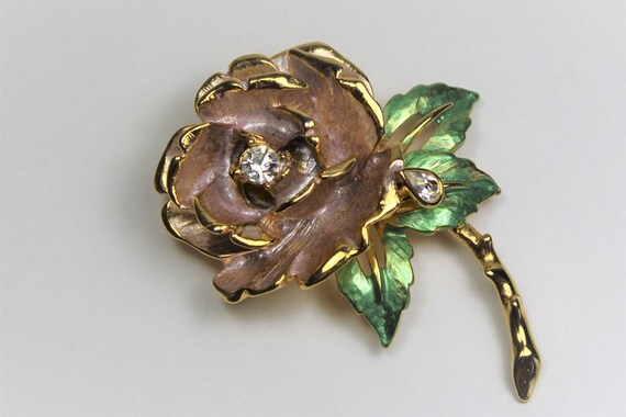 Vintage Flower Brooch RJ Graziano England s Rose Pin Etsy Australia