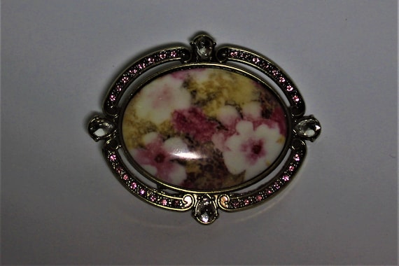 Vintage Leopard Print Floral Brooch - image 4