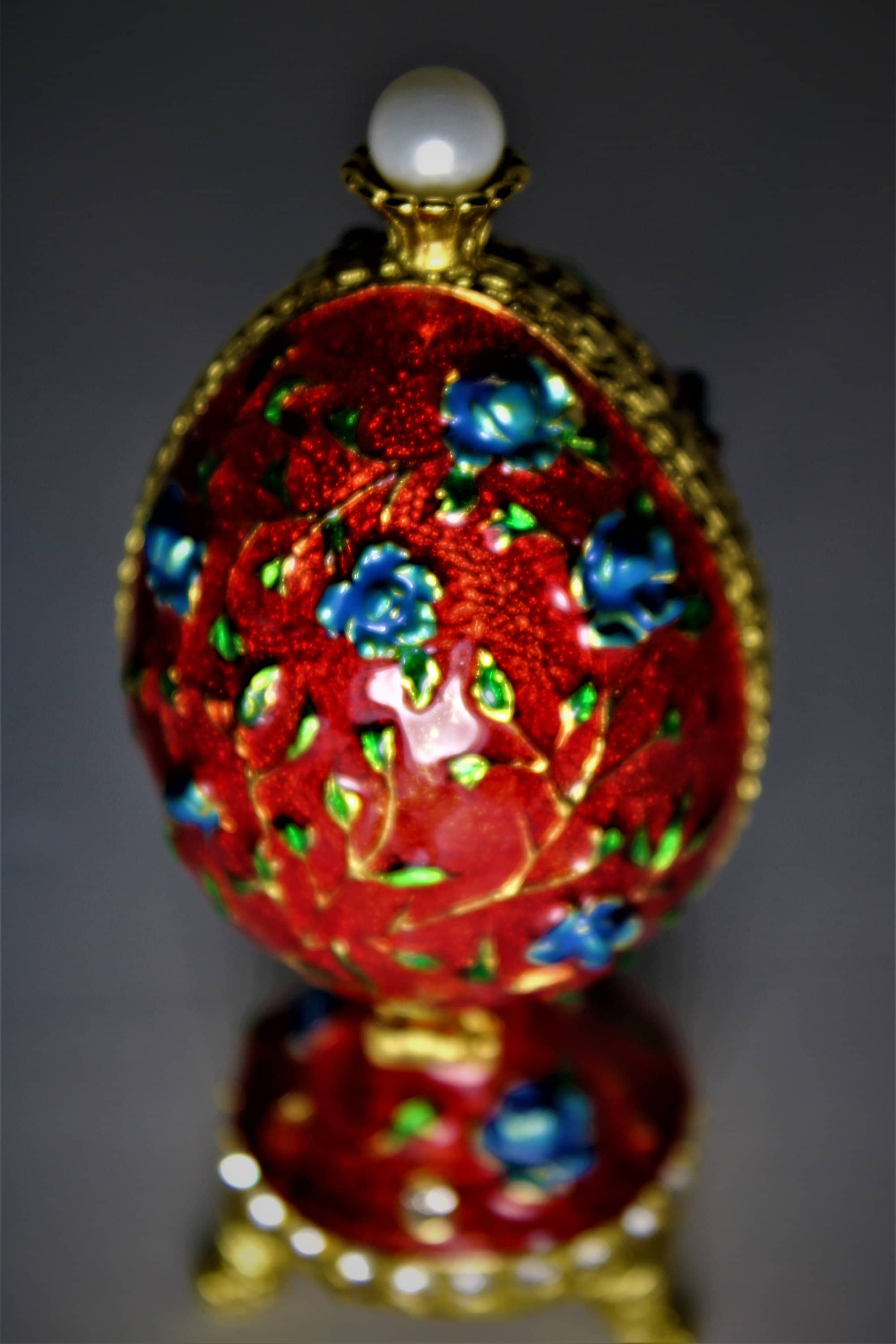 Vintage Egg Shaped Trinket Jewelry Box Etsy