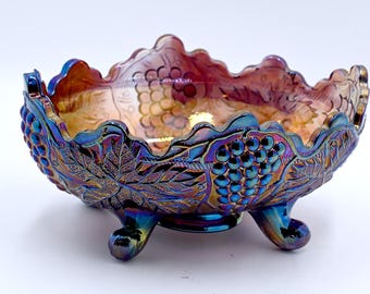 Vintage Northwood Amethyst Carnival Glass Bowl