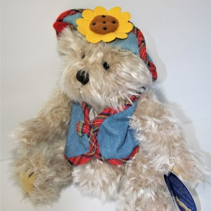Vintage Brass Button Bear Blossom The Bear Of Wealth Collectibles  Plush Stuffed Toy