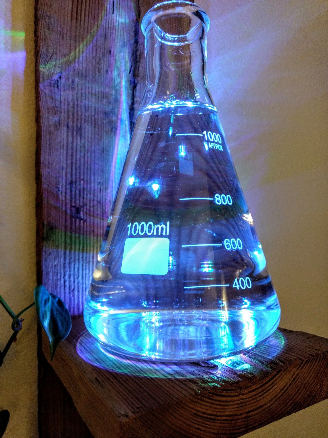 RGB LED Chemistry Flask Shelf with Copper Pipe Detail Etsy