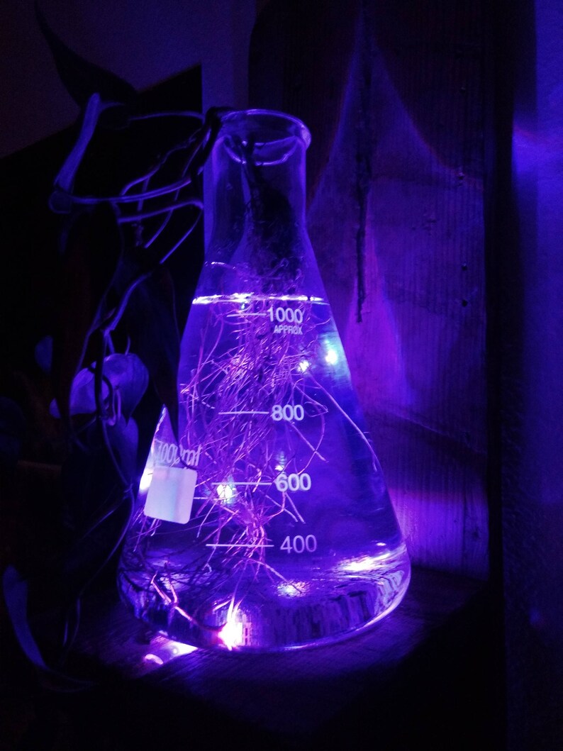 RGB LED Chemistry Flask Shelf with Copper Pipe Detail Etsy