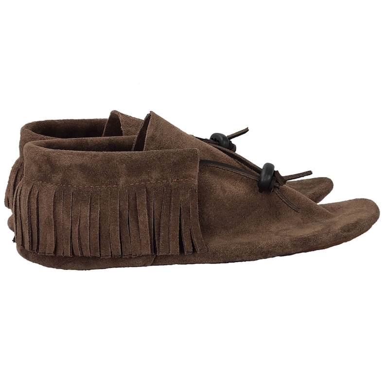 Frontier Fringed Moccasin Shoe for Men | Suede Leather Fringe Turnshoe for Rendezvous, Mountain Men, Reenactment | Genuine Leather Footwear bild 4