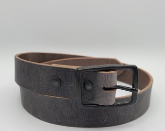 Handmade Everyday Antique Gray Leather Belt for Men and Women | Handcrafted Genuine Leather Belt for Gifts, Father's Day, Christmas