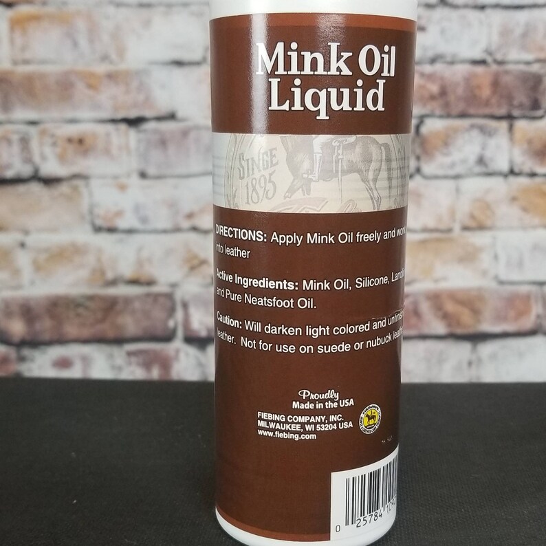 Fiebing's Mink Oil 8 Fl. Oz Liquid Mink Oil Leather Etsy