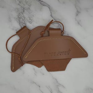 Cast Iron Assist Handle Set | Leather Hot Handle Holder Set | Dutch Oven Handle Holders | Gifts for Holidays | Handmade Rustic Kitchen Gifts