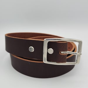 Handmade Everyday Dark Brown Leather Belt for Men and Women | Handcrafted Genuine Minimalist Leather Belt for Gifts, Father&#39;s Day, Christmas