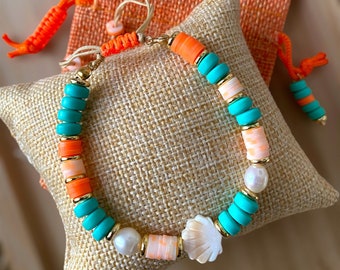 Heishi candy bracelet, polymer beads, summer jewelry, boho jewelry, surfer bracelet