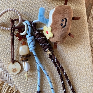 Pluche kokosnoot sleutelhanger, paracord sleutelhanger, leuke accessoires, tropische tashanger, kawaii accessoires, kokosnoot tashangers