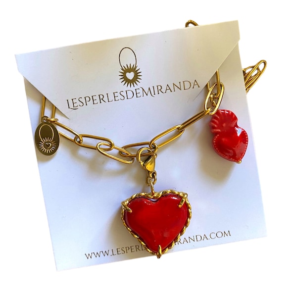 Collier pendentif coeur amour , Cadeau  saint Valentin