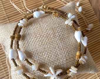 Shell choker necklace, summer necklace, surfer necklace, trendy jewelry
