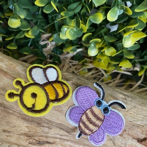 set x 2 patch abeilles écusson à coudre ou à thermocoller image 1